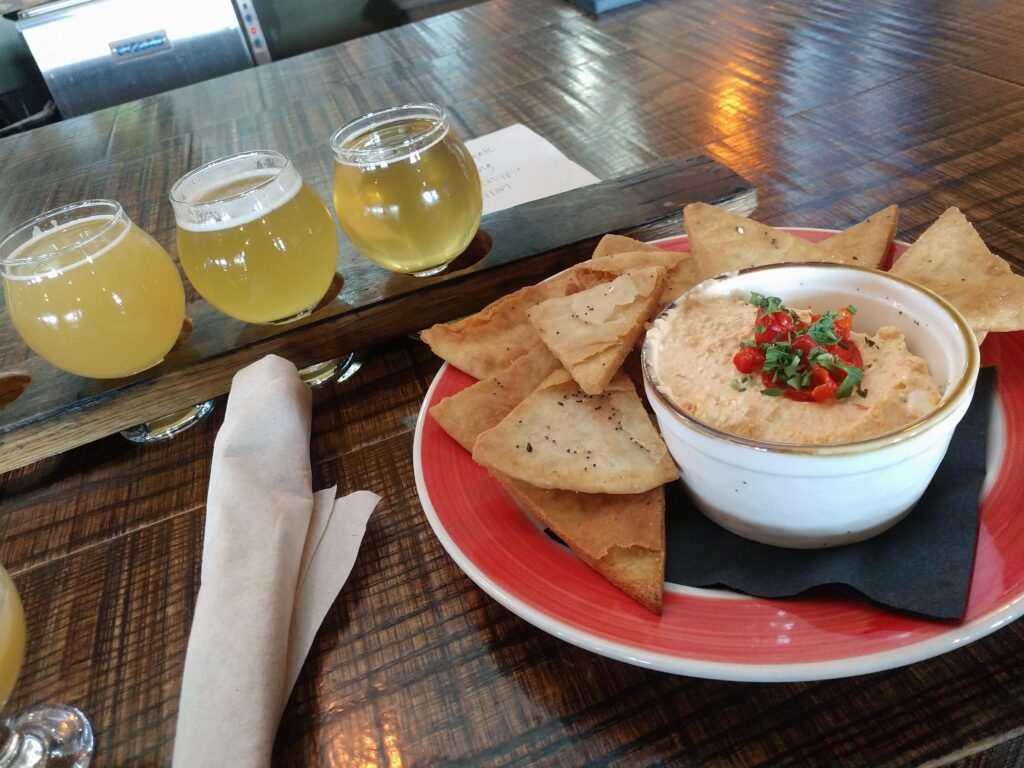 Masons Beer Flight Paired with Pimento Cheese Dip