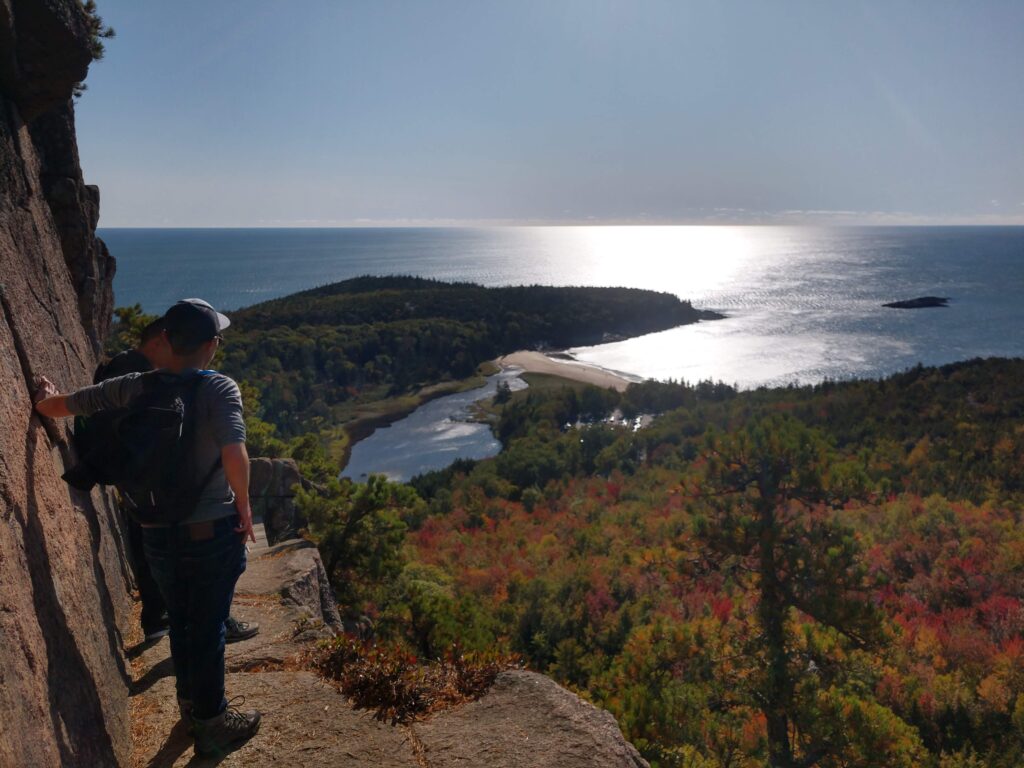 The view from the Beehive in Acadia National Park