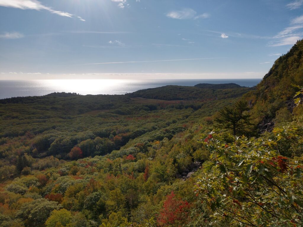 The view from halfway up the Precipice Trail at Acadia National Park