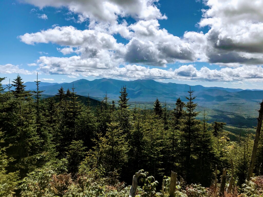 The view of the presidential range from Waumbek