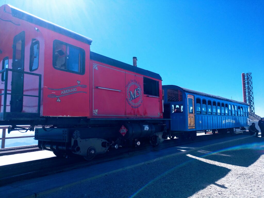 Cog Railway Train at the Top of Mt Washington