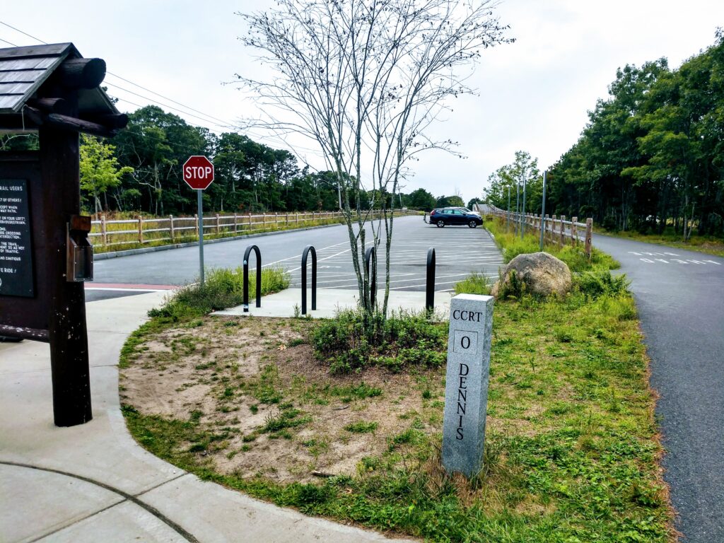 Dennis MA Mile Maker along the Cape Cod Rail Trail