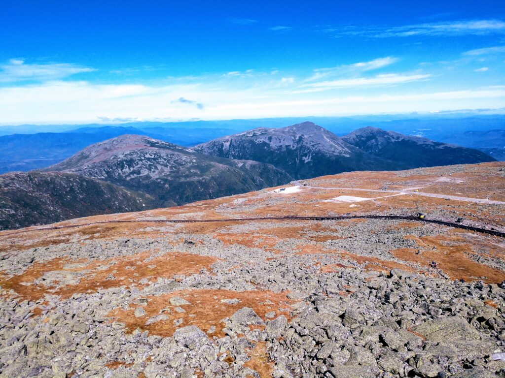 View of Mt Jefferson, Adams and Madison from Mt Washington