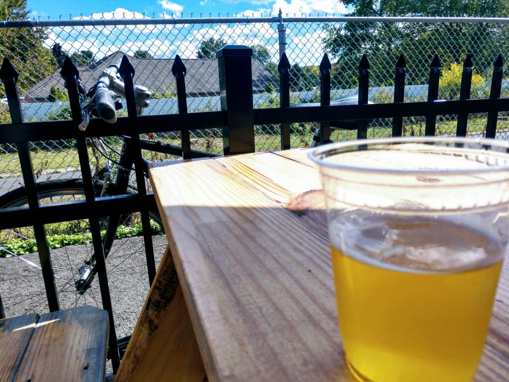 Kinsman Brewing Patio Next to Bike Path