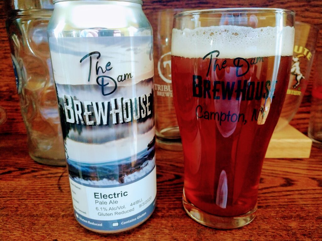 Pint and Can of Electric Pale Ale from Dam Brewhouse