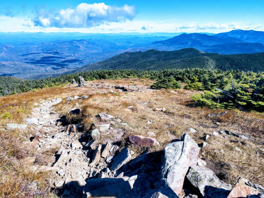 Looking back at the view climbing Mt Moosilauke