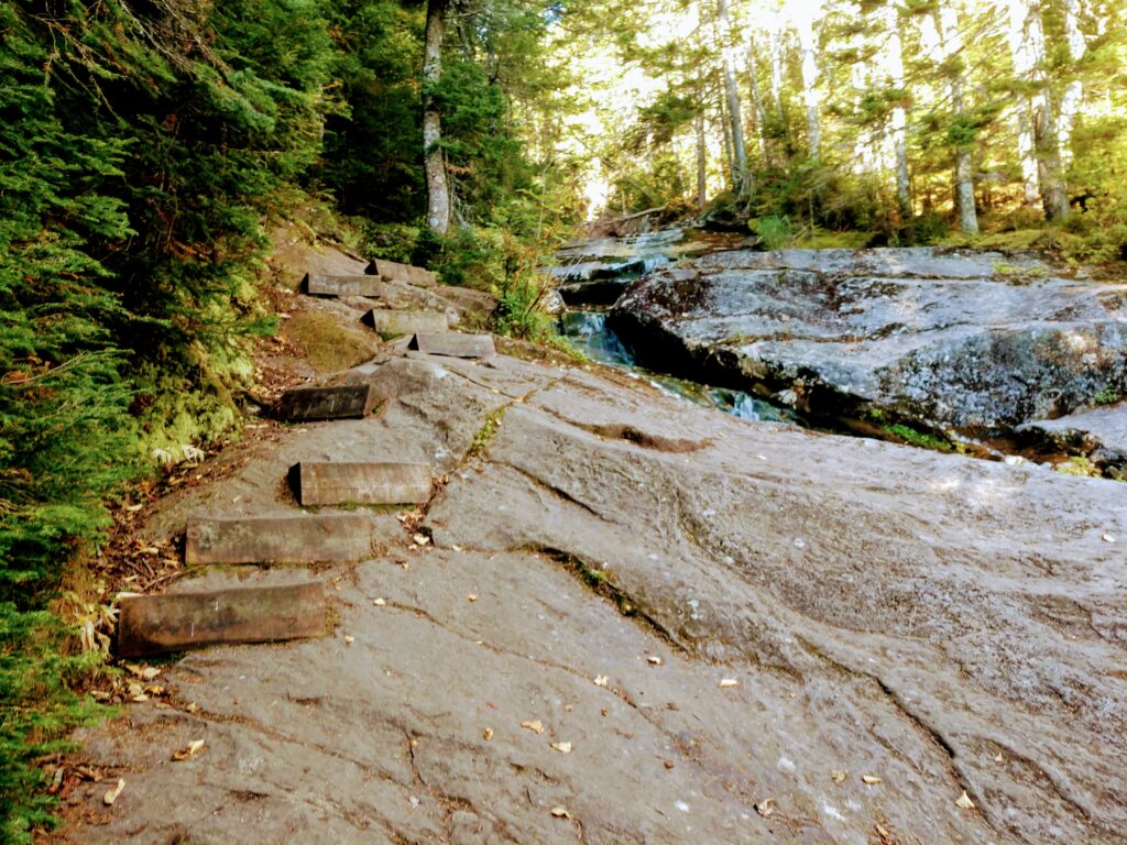 More wooden stairs and cascades