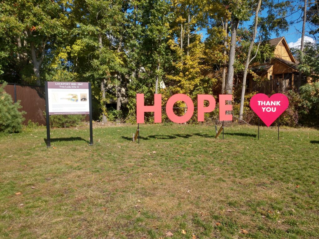 Hope Sign Along the Farmington Canal Trail