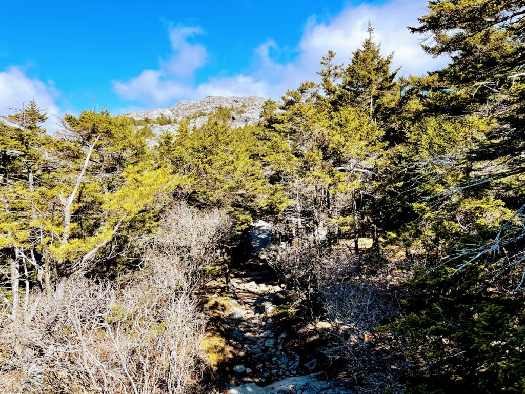 View of the Monadnock Summit Hiking Up the Mountain