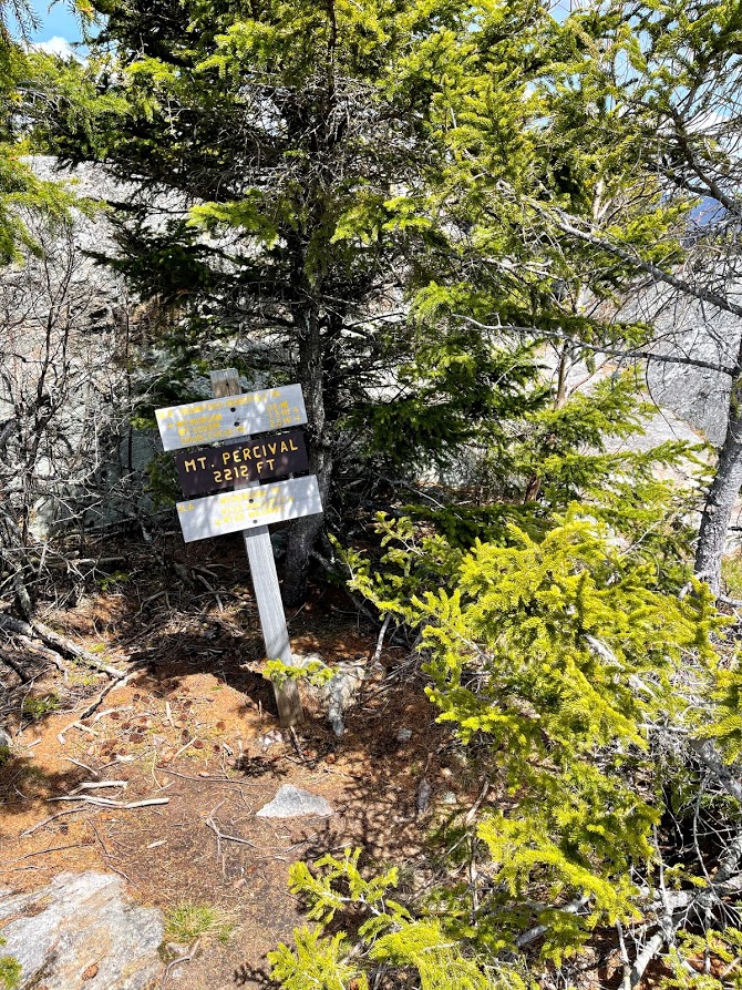 Summit sign of Mt Percival